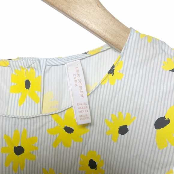 Zara Trafaluc Sunflower Ruffle Blouse XS - Picture 4 of 7